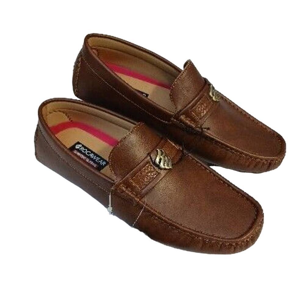 Rocawear Ludlow Loafers Shoes Men Sz 9.5 Brown Comfort Faux Leather Shoes Preppy